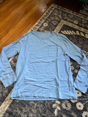 J. Crew Light Blue Long Sleeve Pocket Tee